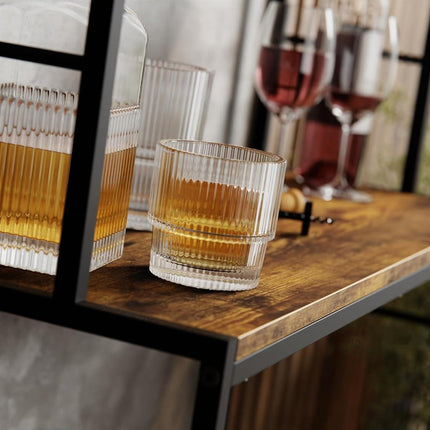 CARLA HOME Large Wine Rack for 20 Bottles with Wood Countertop and Sturdy Metal Frame.