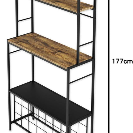 CARLA HOME Large Wine Rack for 20 Bottles with Wood Countertop and Sturdy Metal Frame.