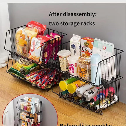 CARLA HOME Metal 5-Tier Rolling Vegetable and Fruit Basket Cart Stand for Kitchen.