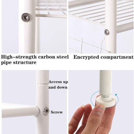 CARLA HOME 3-Tier Over The Toilet Storage Rack with Hooks & Paper Holder for Bathroom & Laundry Room.