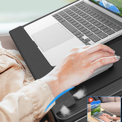 CARLA HOME Oversized Portable Lap Desk with Cushion,Mouse Pad, Tablet and Phone Holder which Fits Up to 17 Inch Laptops for Bed or Sofa (Black).