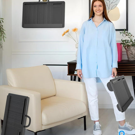 CARLA HOME Oversized Portable Lap Desk with Cushion,Mouse Pad, Tablet and Phone Holder which Fits Up to 17 Inch Laptops for Bed or Sofa (Black).