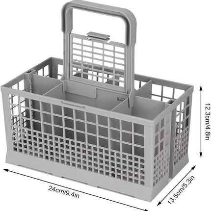 CARLA HOME 8 Slot Universal Dishwasher Cutlery Basket with Handle and Lid which Fits Most Brands (240mm X 135mm X 122mm).