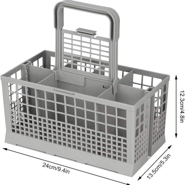 CARLA HOME 8 Slot Universal Dishwasher Cutlery Basket with Handle and Lid which Fits Most Brands (240mm X 135mm X 122mm).