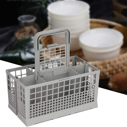 CARLA HOME 8 Slot Universal Dishwasher Cutlery Basket with Handle and Lid which Fits Most Brands (240mm X 135mm X 122mm).