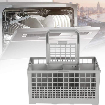CARLA HOME 8 Slot Universal Dishwasher Cutlery Basket with Handle and Lid which Fits Most Brands (240mm X 135mm X 122mm).