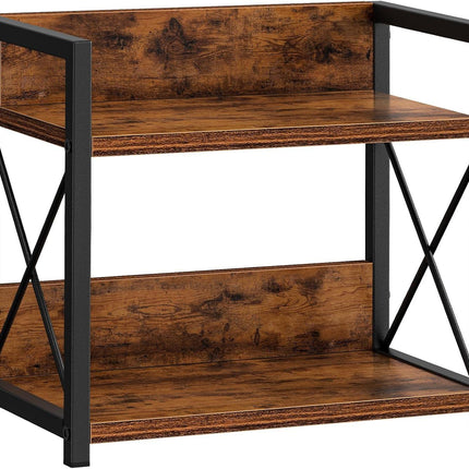 CARLA HOME 2-Tier Countertop Shelf Organizer Rustic Wood Kitchen Spice Rack for Storage, Condiments & Cabinet Organization.