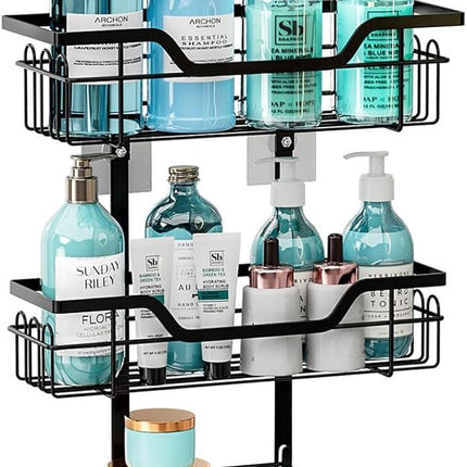 CARLA HOME Over the Door 3-tier Shower Caddy Organizer Shelf with Hooks for Bathroom.