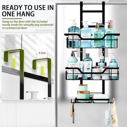 CARLA HOME Over the Door 3-tier Shower Caddy Organizer Shelf with Hooks for Bathroom.