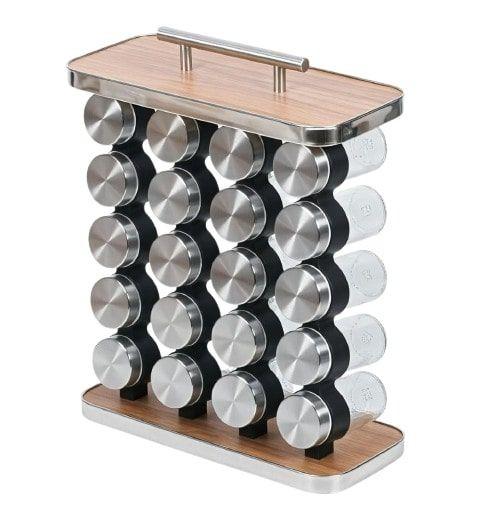 CARLA HOME 20-Jar Spice Rack Organizer Storage for Kitchen Countertop or Cabinet.