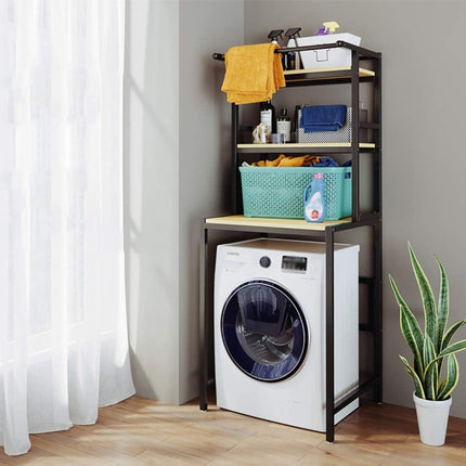 CARLA HOME 3-Tier Over Washing Machine Storage Rack Laundry Shelf Organizer for Bathroom or Toilet (Black).