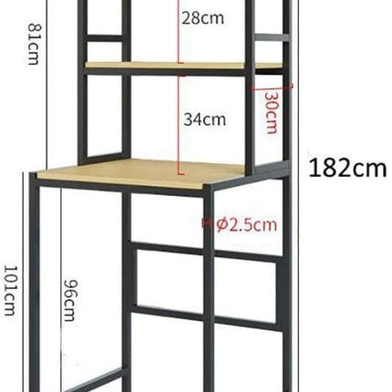 CARLA HOME 3-Tier Over Washing Machine Storage Rack Laundry Shelf Organizer for Bathroom or Toilet (Black).