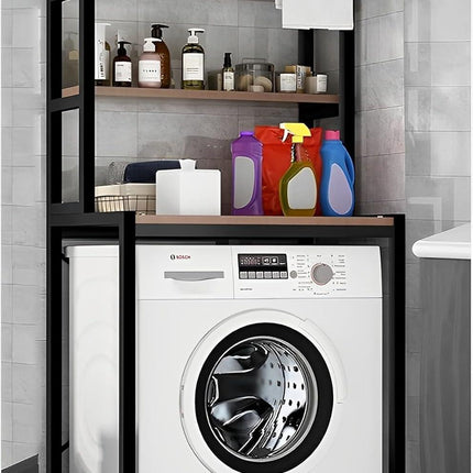 CARLA HOME 3-Tier Over Washing Machine Storage Rack Laundry Shelf Organizer for Bathroom or Toilet (Black).