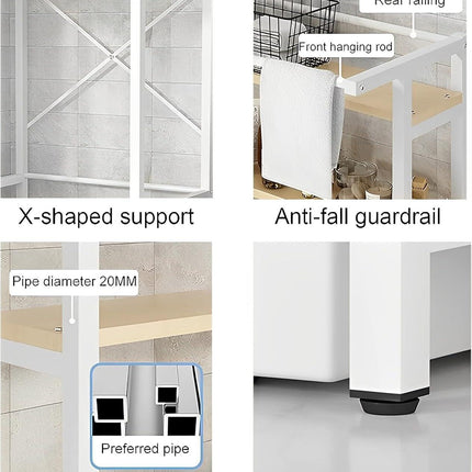 CARLA HOME 3-Tier Over Washing Machine Storage Rack Laundry Shelf Organizer for Bathroom or Toilet (White).