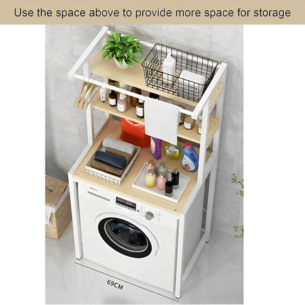 CARLA HOME 3-Tier Over Washing Machine Storage Rack Laundry Shelf Organizer for Bathroom or Toilet (White).