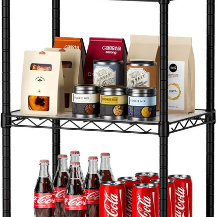 CARLA HOME 3-Tier Adjustable Metal Storage Shelves Wire Rack Organizer for Kitchen, Pantry, Bathroom or Laundry Room (60cm W x 35cm D x 103cm H).