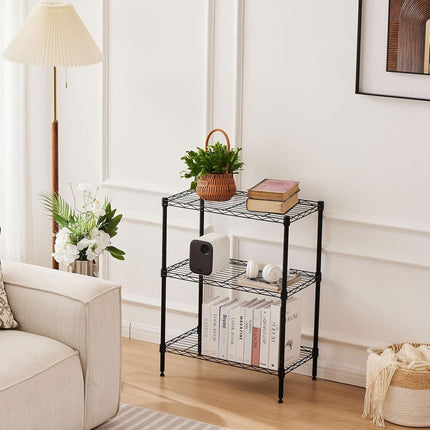 CARLA HOME 3-Tier Adjustable Metal Storage Shelves Wire Rack Organizer for Kitchen, Pantry, Bathroom or Laundry Room (60cm W x 35cm D x 103cm H).