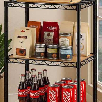CARLA HOME 3-Tier Adjustable Metal Storage Shelves Wire Rack Organizer for Kitchen, Pantry, Bathroom or Laundry Room (60cm W x 35cm D x 103cm H).