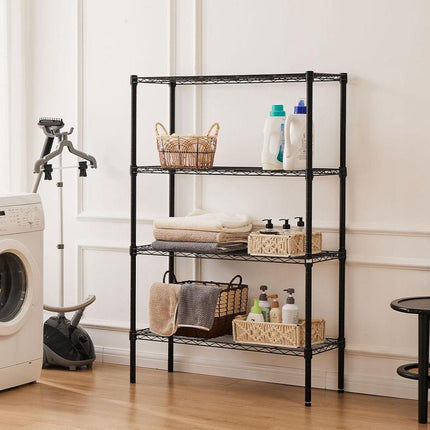 CARLA HOME 4-Tier Adjustable Metal Storage Shelves Wire Rack Organizer for Kitchen, Pantry, Bathroom or Laundry Room (60cm W x 40cm D x 140cm H).