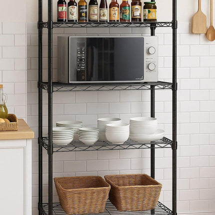 CARLA HOME 5-Tier Adjustable Metal Storage Shelves Wire Rack Organizer for Kitchen, Pantry, Bathroom or Laundry Room (60cm W x 40cm D x 176cm H).