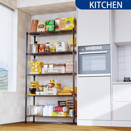 CARLA HOME 5-Tier Adjustable Metal Storage Shelves Wire Rack Organizer for Kitchen, Pantry, Bathroom or Laundry Room (60cm W x 40cm D x 176cm H).