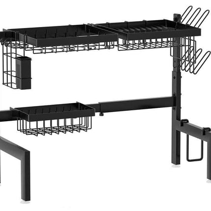 CARLA HOME Adjustable Over the Sink Dish Drying Rack with Utensil Holder, Hooks & Cutting Board Rack for Kitchen Counter Storage.