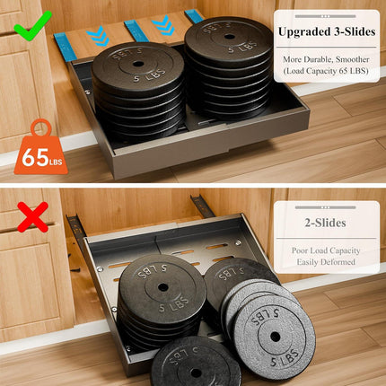 CARLA HOME 2 Pack Pull Out Cabinet Organizer Expandable for Cabinets with Adjustable Slide Out Shelves and Easy Installation (Grey).