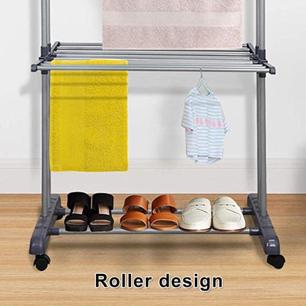 CARLA HOME Folding Clothes Drying Rack with Wheels and Adjustable Side Wings for Laundry Rack and Clothes Storage (Upgraded Model).
