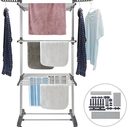 CARLA HOME Folding Clothes Drying Rack with Wheels and Adjustable Side Wings for Laundry Rack and Clothes Storage (Upgraded Model).