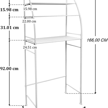CARLA HOME 3-Tier Over Washing Machine Storage Rack for Laundry Room Space Saving, Towels, Detergent & Bathroom Essentials.