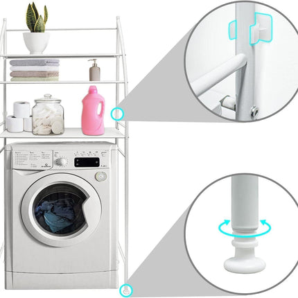 CARLA HOME 3-Tier Over Washing Machine Storage Rack for Laundry Room Space Saving, Towels, Detergent & Bathroom Essentials.
