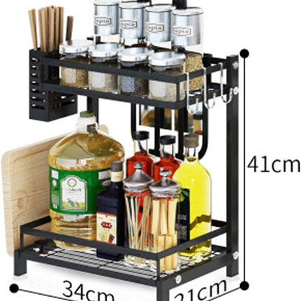 CARLA HOME 2-Tier Kitchen Spice Rack Organizer Storage Shelf for Condiments, Oil Bottles, Utensils, Cutting Board & More.