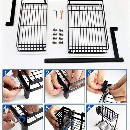 CARLA HOME 2-Tier Kitchen Spice Rack Organizer Storage Shelf for Condiments, Oil Bottles, Utensils, Cutting Board & More.
