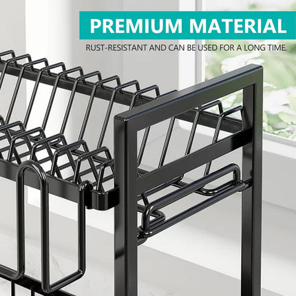 CARLA HOME Dish Drying Rack 2-Tier Kitchen Drainer with Drainboard.