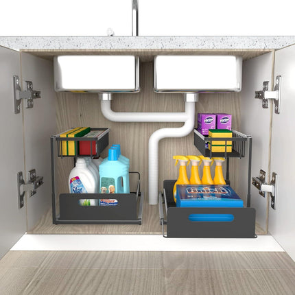CARLA HOME 6 Tier Over the Door Organizer with Adjustable Metal Pantry Storage Rack and Hanging Baskets for Kitchen and Bathroom.