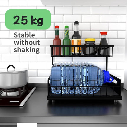 CARLA HOME 6 Tier Over the Door Organizer with Adjustable Metal Pantry Storage Rack and Hanging Baskets for Kitchen and Bathroom.