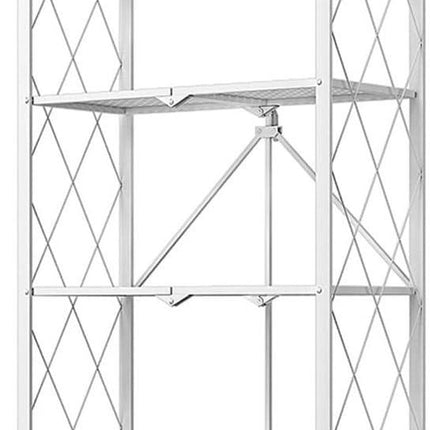 CARLA HOME 4-Tier Foldable Storage Shelf with Wheels for Kitchen, Garage, Pantry or Basement (White).
