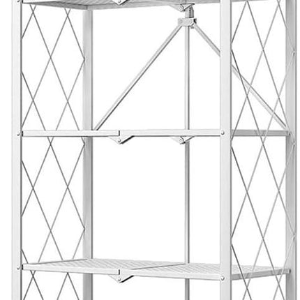 CARLA HOME 5-Tier Foldable Storage Shelf with Wheels for Kitchen, Garage, Pantry or Basement (White).