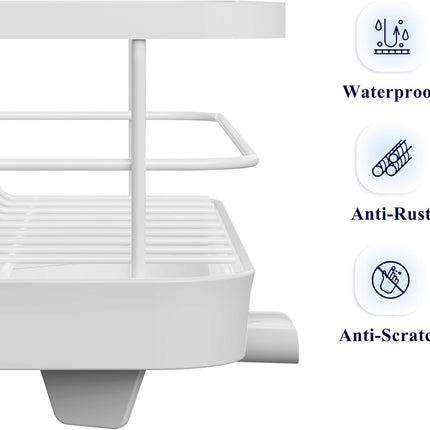 CARLA HOME Dish Drying Rack for Kitchen Counter with Removable Drip Tray, Utensil Holder and Cutlery Organizer.