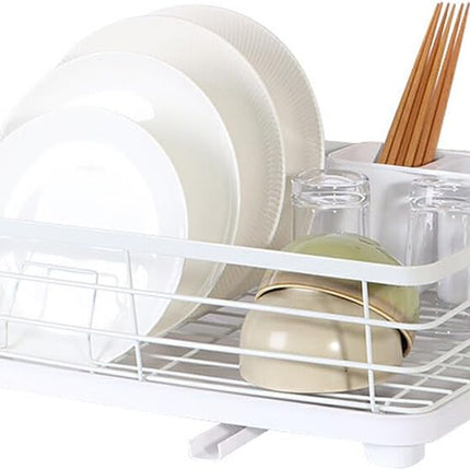 CARLA HOME Dish Drying Rack for Kitchen Counter with Removable Drip Tray, Utensil Holder and Cutlery Organizer.