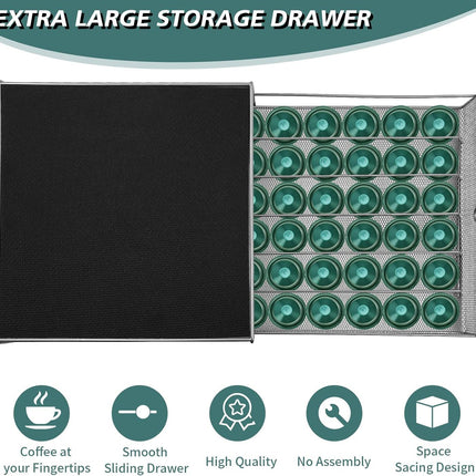 CARLA HOME K-Cup Coffee Pod Drawer for 36 Coffee Pods Storage for Home Kitchen Counter Organizer.