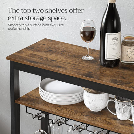 CARLA HOME Large Wine Rack with Glass Holder, Metal Designed Bottle Holder and Wood Countertop up to Wine & Champagne Bottles.