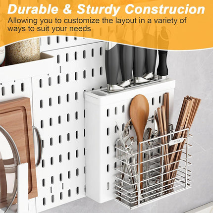 CARLA HOME Pegboard Wall Organizer Kit with 6 Modular Pegboards & 21 Accessories for Kitchen, Office, Gaming & Craft Storage.