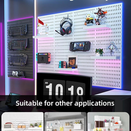 CARLA HOME Pegboard Wall Organizer Kit with 6 Modular Pegboards & 21 Accessories for Kitchen, Office, Gaming & Craft Storage.
