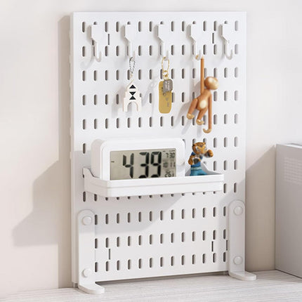 CARLA HOME Desk Pegboard Organizer Kit  with Hooks, Tray & Mount Ideal for Office, Gaming Setup & Home Workspace Organization (White).