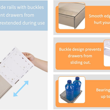 CARLA HOME 3‑Pack Under Desk Storage Drawers Hidden Pull‑Out Organizer for Office & Home.