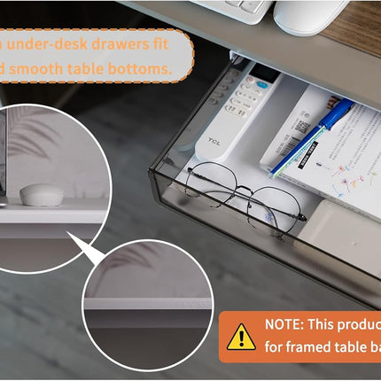 CARLA HOME 3‑Pack Under Desk Storage Drawers Hidden Pull‑Out Organizer for Office & Home.