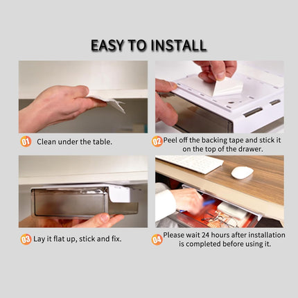 CARLA HOME 3‑Pack Under Desk Storage Drawers Hidden Pull‑Out Organizer for Office & Home.