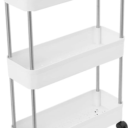 CARLA HOME Slim Storage Cart Organizer Trolley with Wheels for Kitchen, Bathroom, Laundry & Narrow Spaces (3 tier).