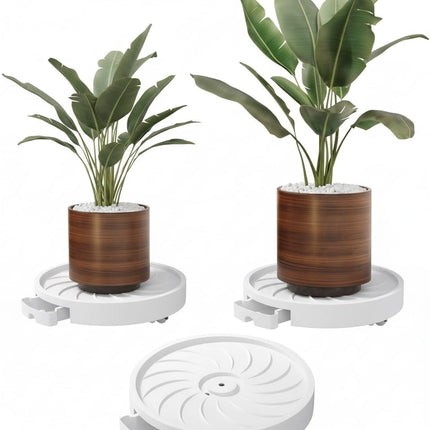 CARLA HOME 2-Pack Rolling Plant Stand with 360° Wheels for Indoor Pots (26 cm).